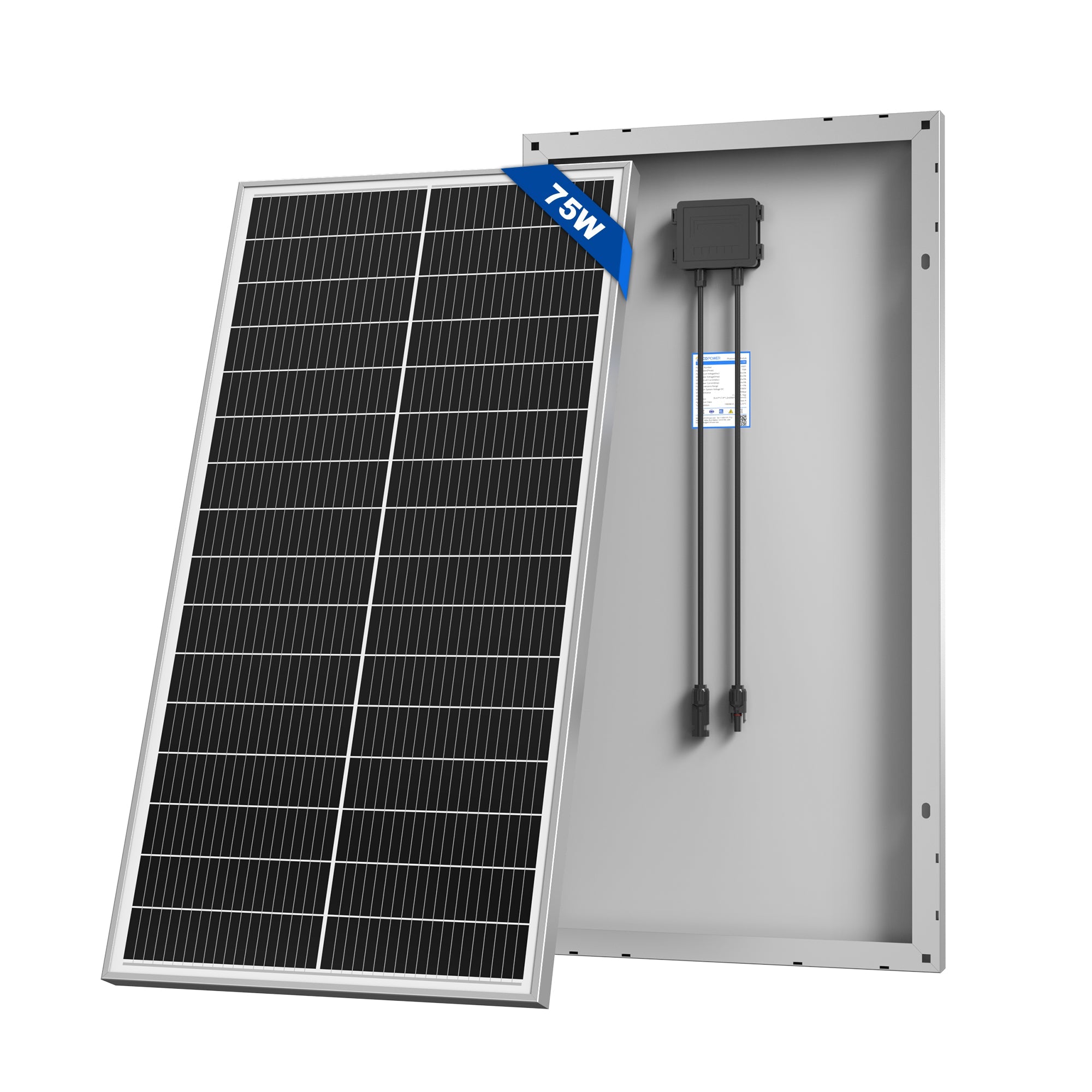 ACOPOWER 75 Watt 12 Volt Solar Panel