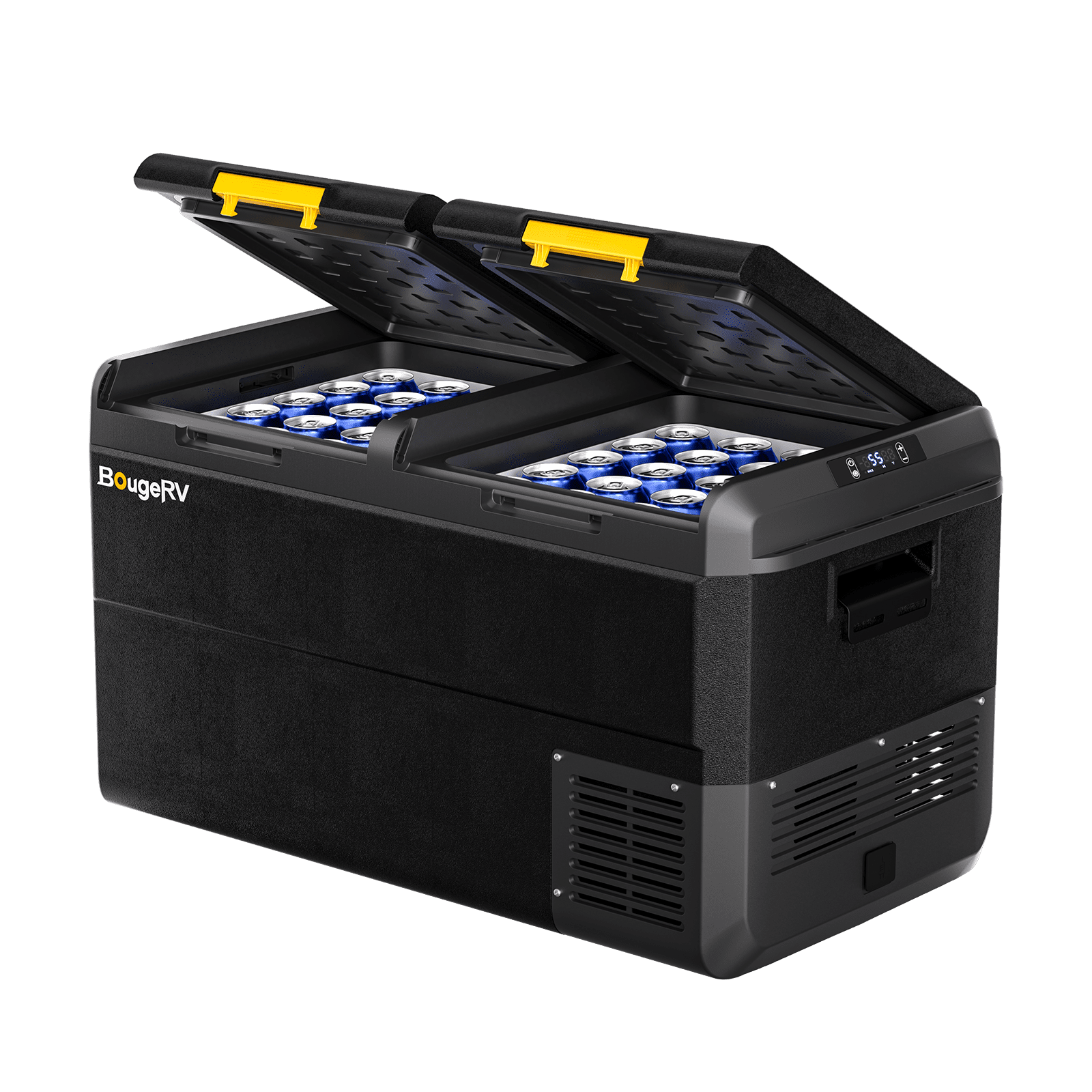 BougeRV New CRS 79 Quart 12V Dual Zone Car Fridge Freezer