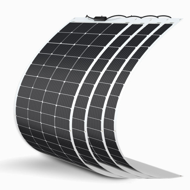 Roll of flexible solar panels on a white background