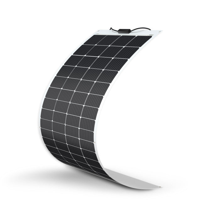 Flexible solar panel on a white background