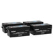 Four Renogy deep cycle lithium iron phosphate batteries on a white background