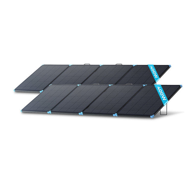 Foldable solar panel with brand name on a white background