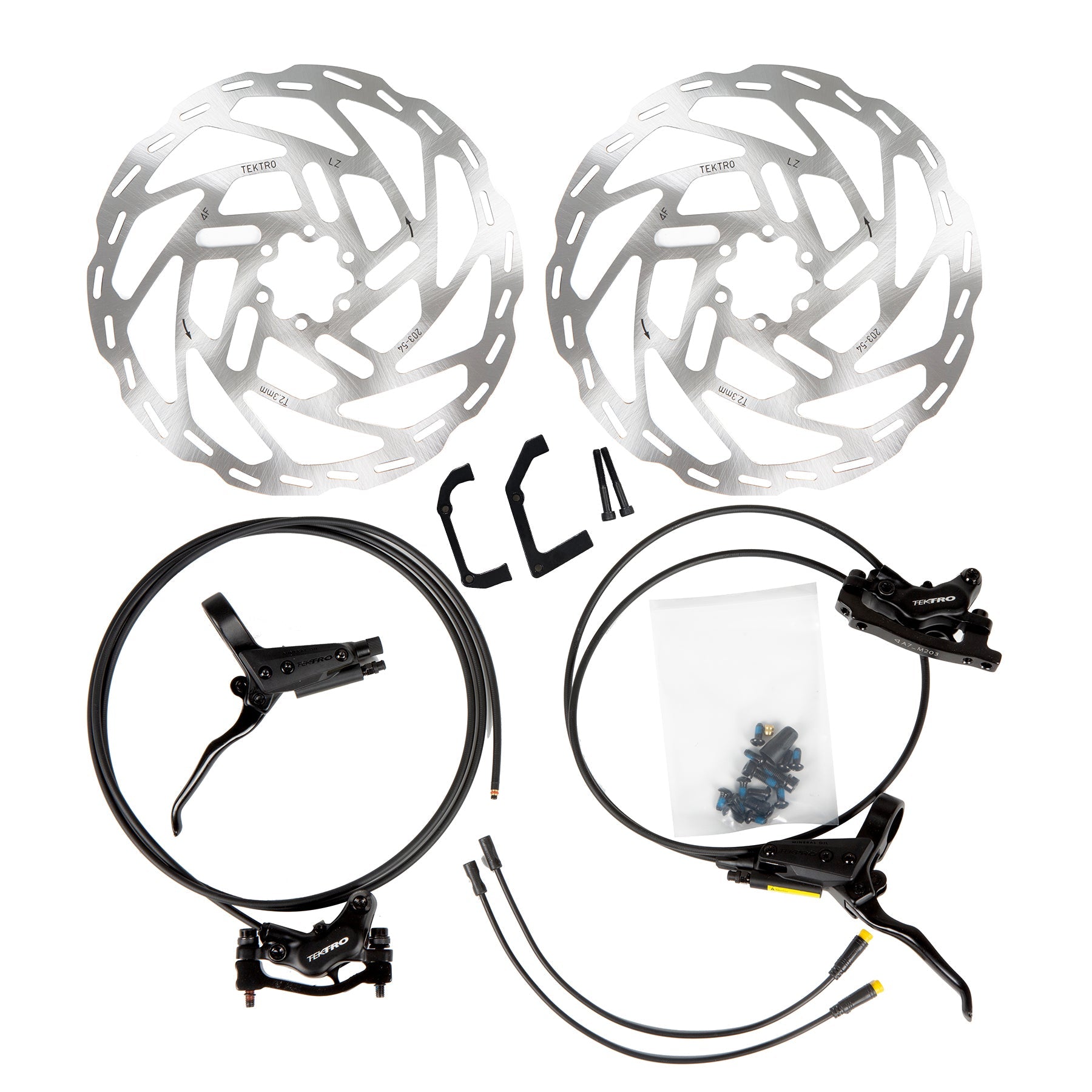 Eunorau TEKTRO 4 Pistons Hydraulic Brake Set with 203MM Disc Brake Rotor