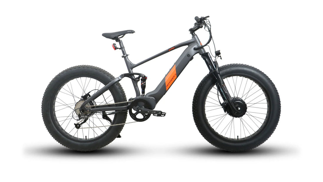 Electric bike with large wheels on a white background