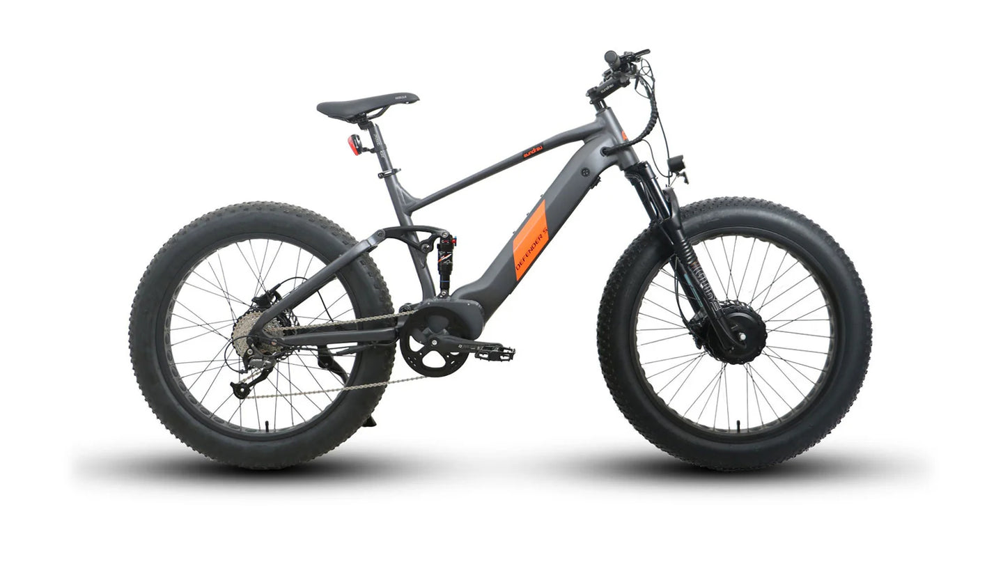 Electric bike with large wheels on a white background