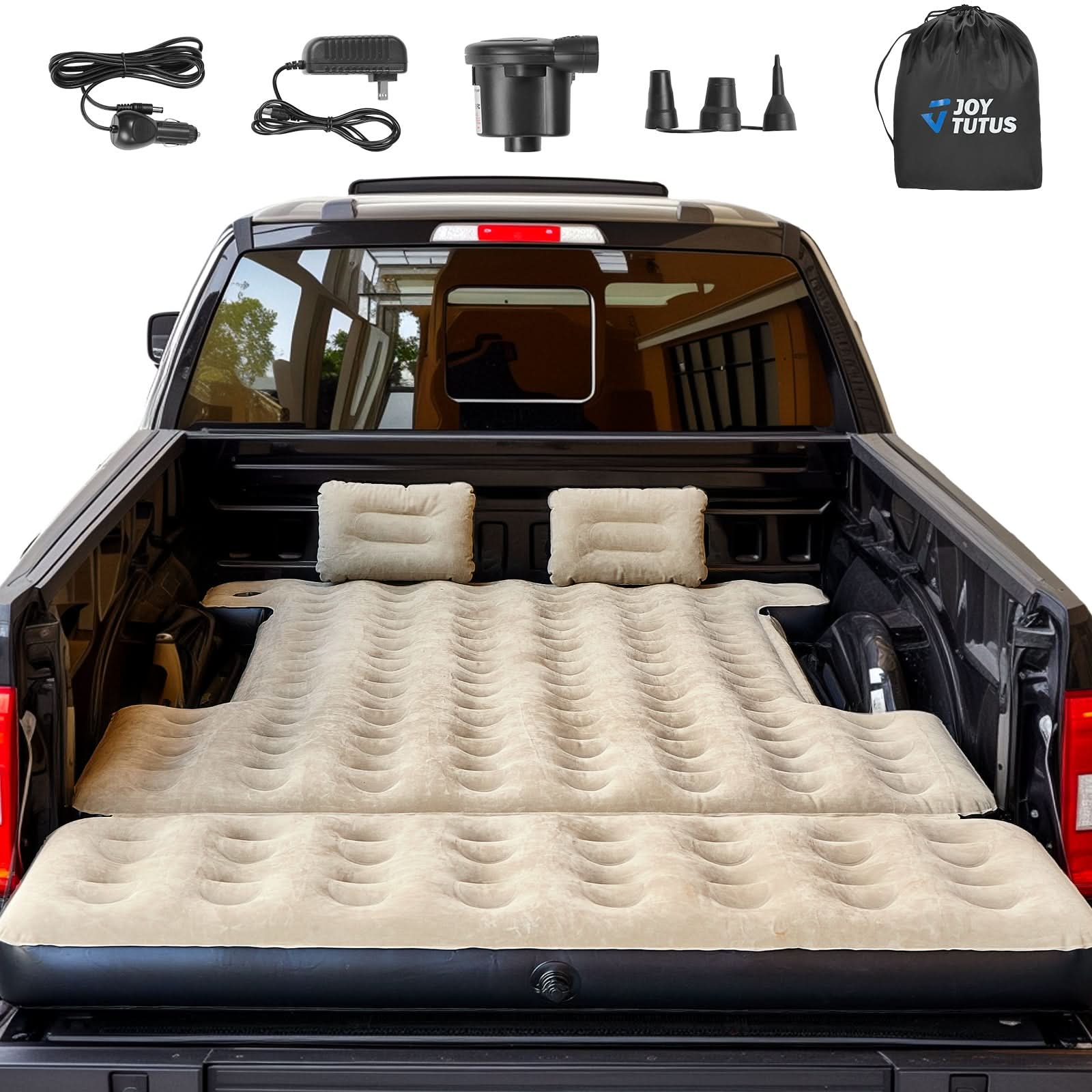 BougeRV 5.5-6.7ft Extended Truck Bed Air Mattress for Full-Size Beds