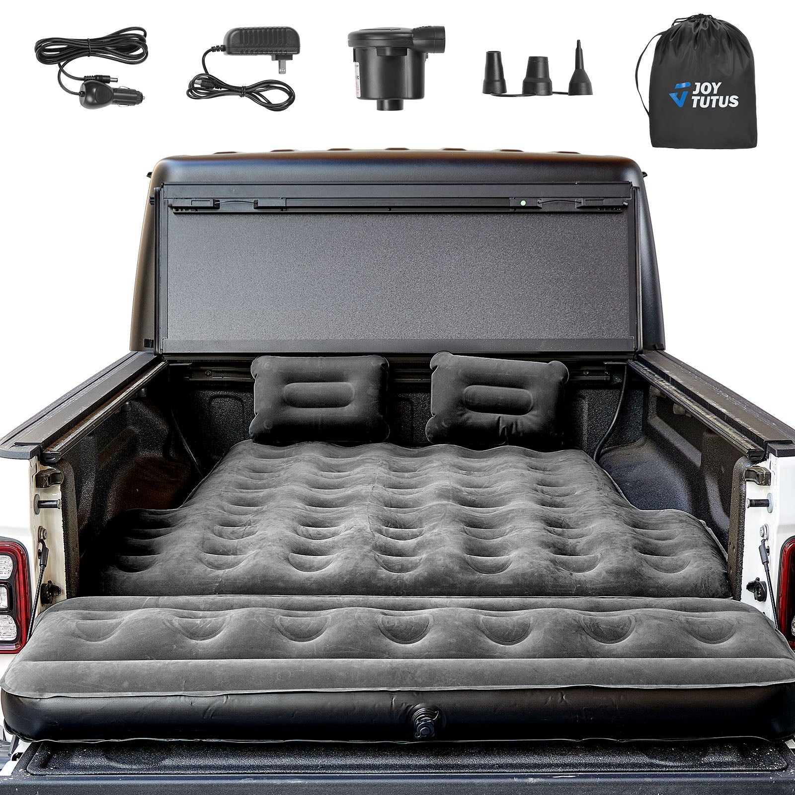 BougeRV Truck Bed Air Mattress with Tailgate Extension – Compact Pickup Camping Bed