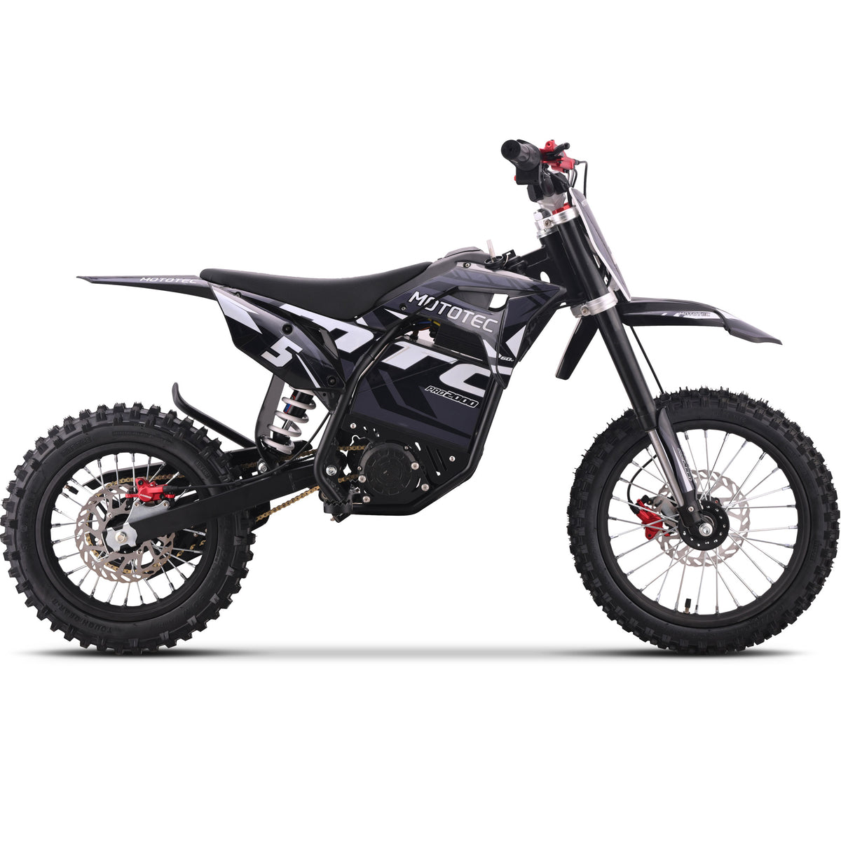 MotoTec 60v Pro Electric Dirt Bike 2000w Lithium Grey