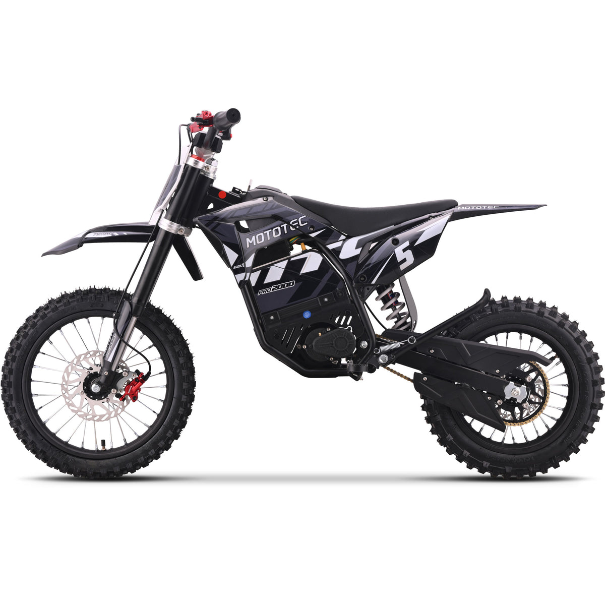 MotoTec 60v Pro Electric Dirt Bike 2000w Lithium Grey