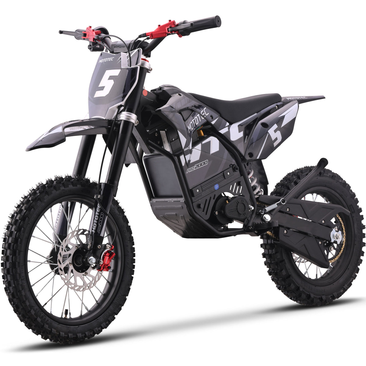 MotoTec 60v Pro Electric Dirt Bike 2000w Lithium Grey