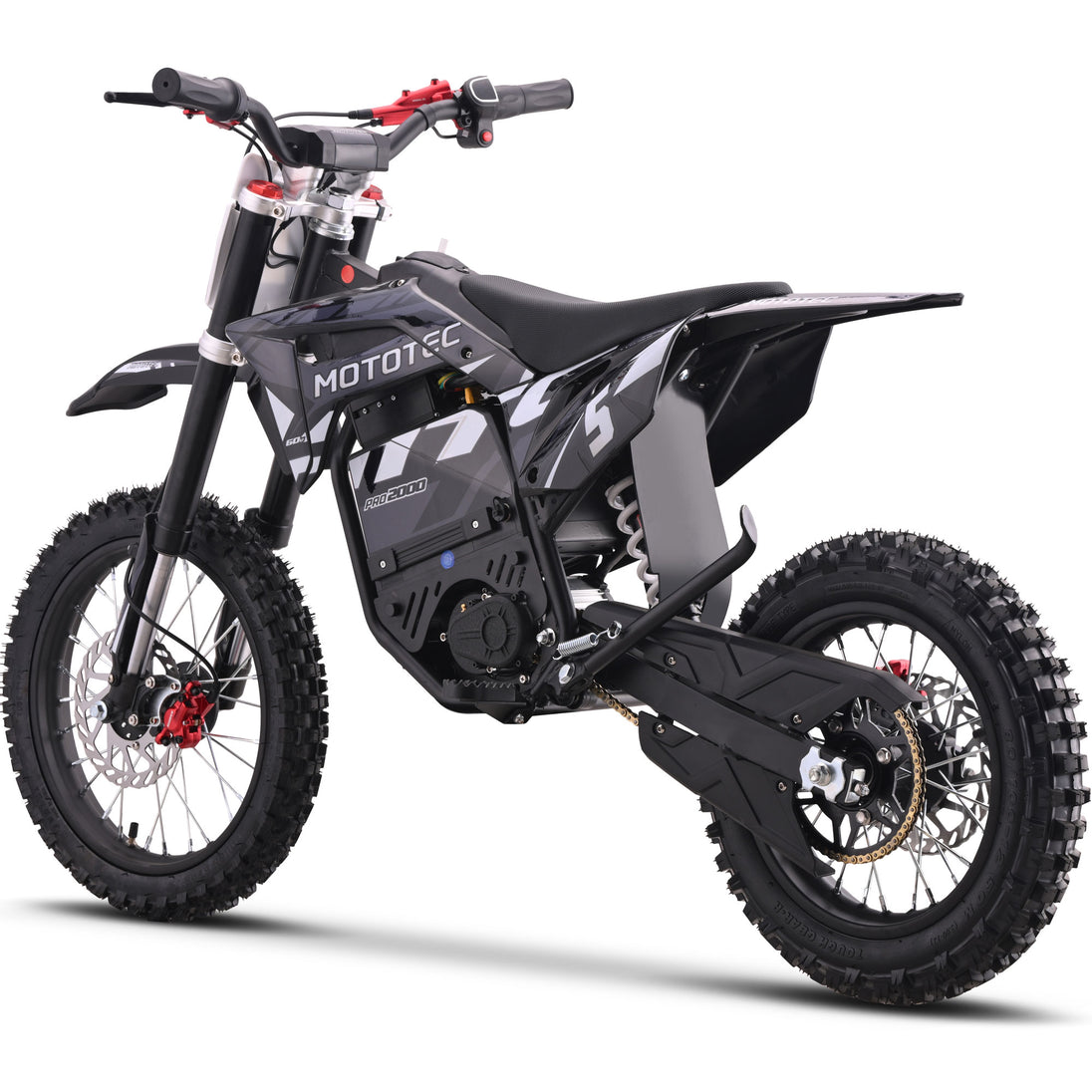 MotoTec 60v Pro Electric Dirt Bike 2000w Lithium Grey