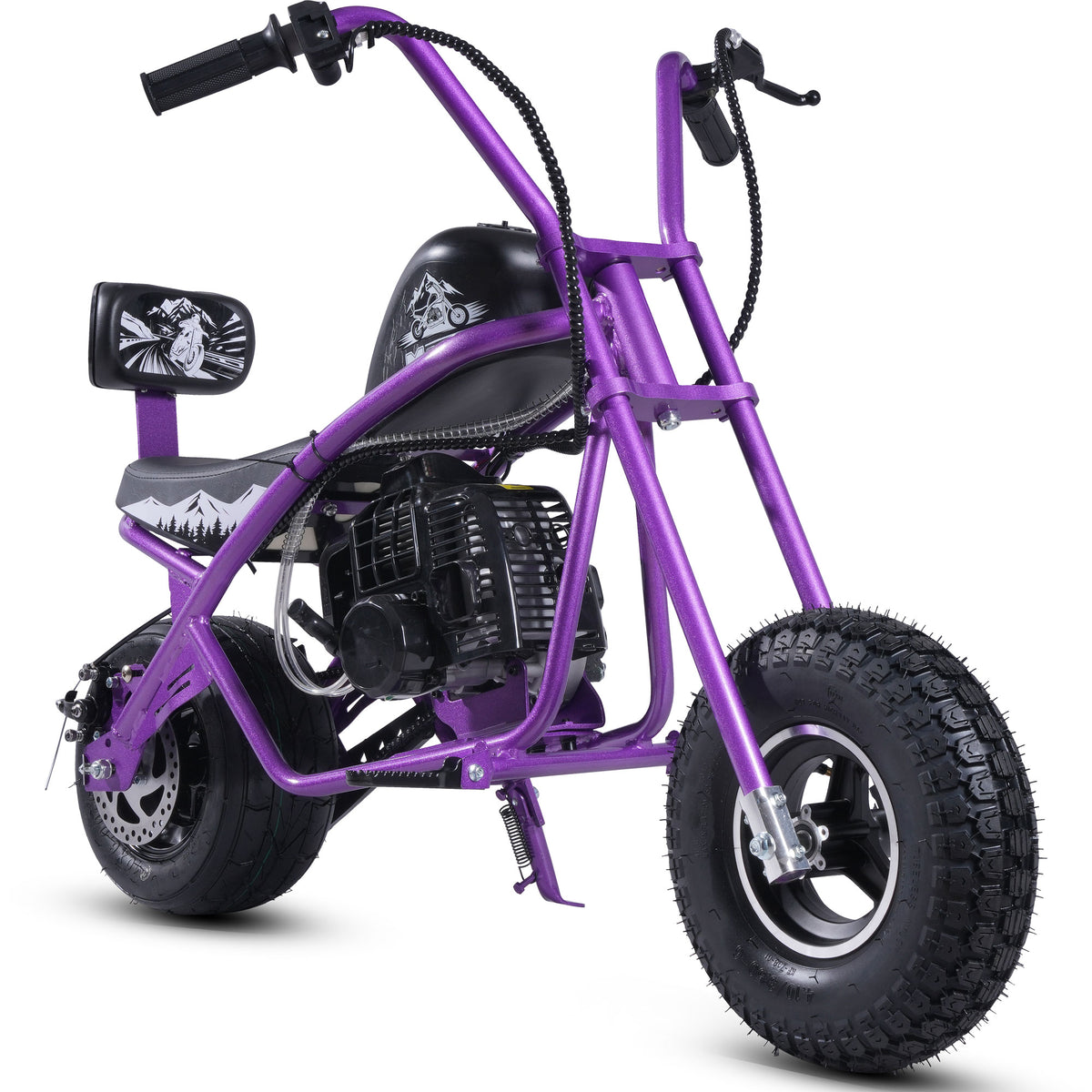 MotoTec 49cc Gas Mini Chopper V2 Purple