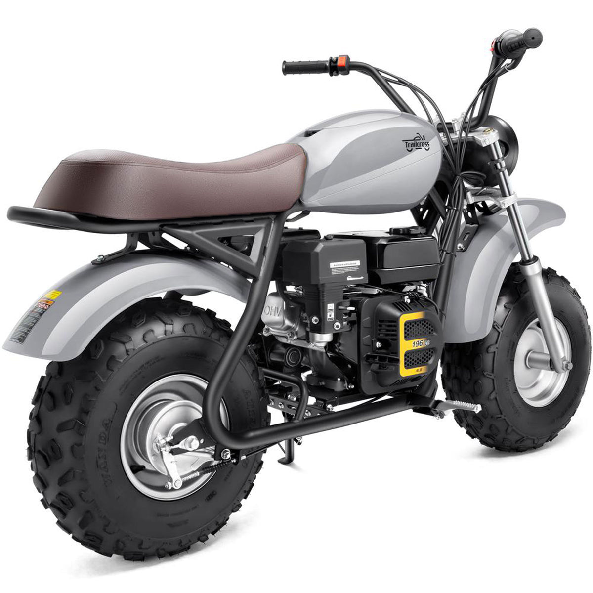 MotoTec 200cc 6.5HP Trailcross Gas Powered Mini Bike - Recreational Off-Road Use Only