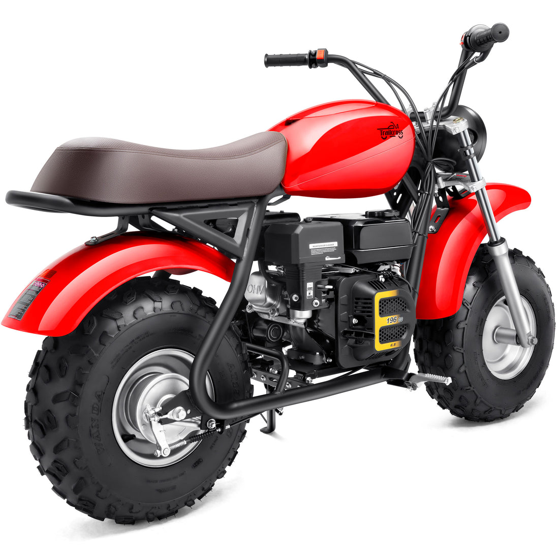 MotoTec 200cc 6.5HP Trailcross Gas Powered Mini Bike - Recreational Off-Road Use Only