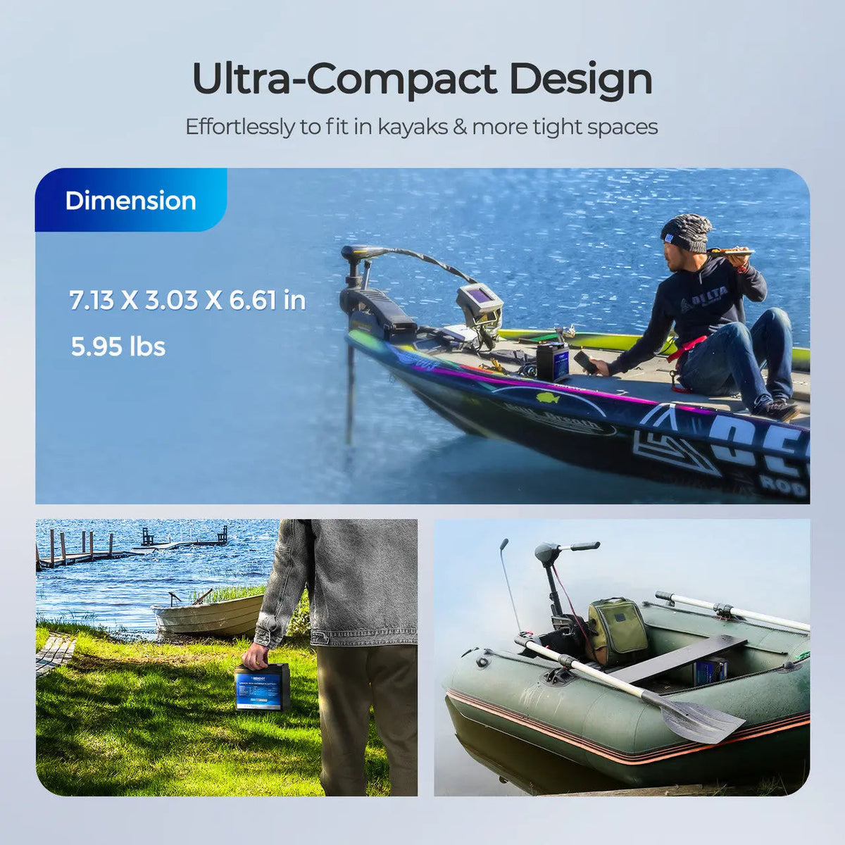 Renogy Mini Size 12V 20Ah Trolling Motor Lithium Iron Phosphate Battery