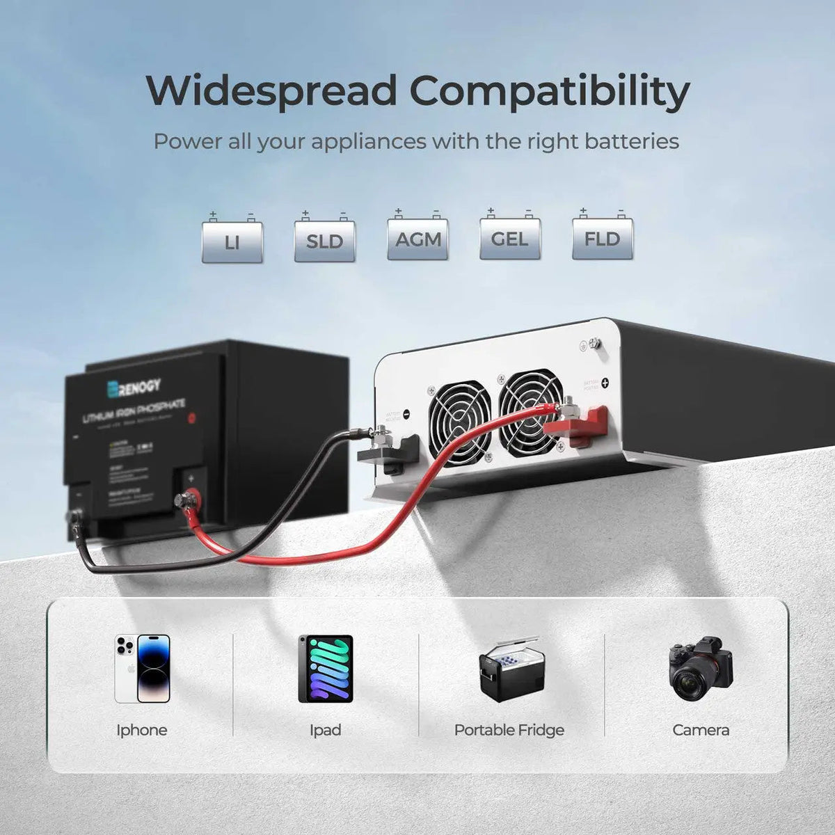 Renogy 12V Pure Sine Wave Inverter with UPS Transfer Switch