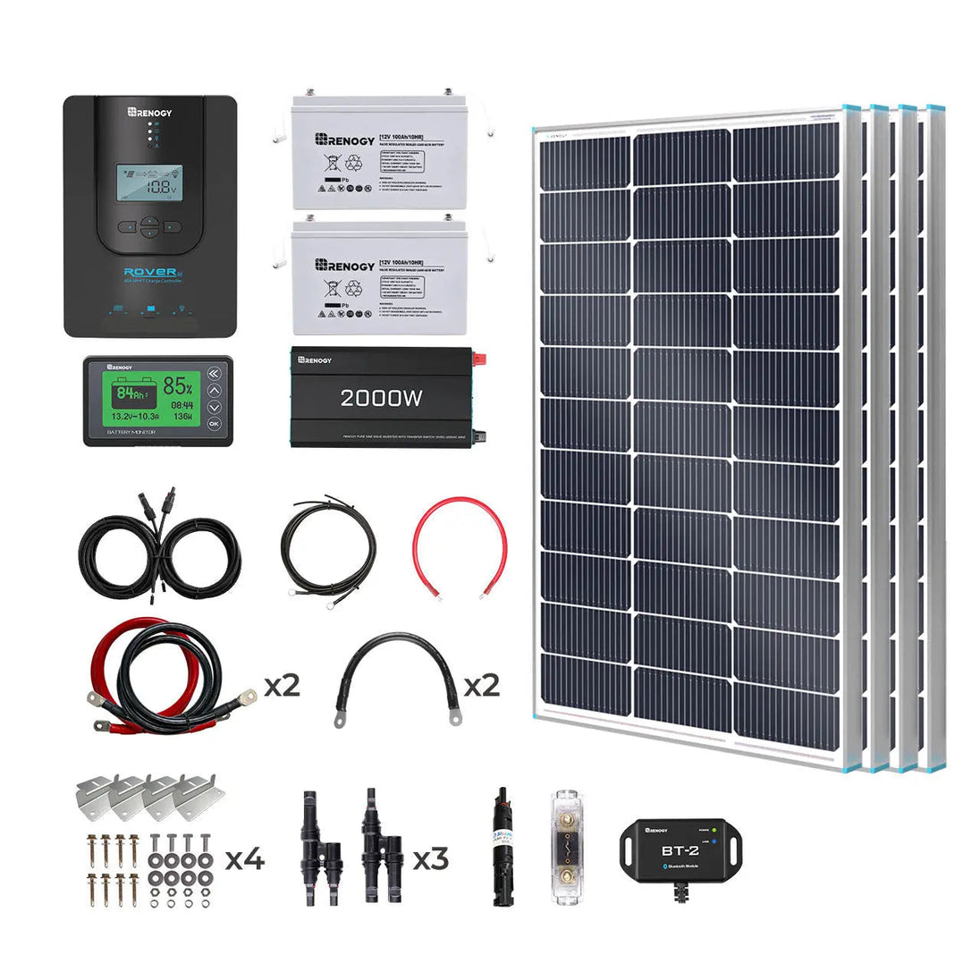 Renogy 400W 12V Complete Solar Panel Kit 2.4kWh
