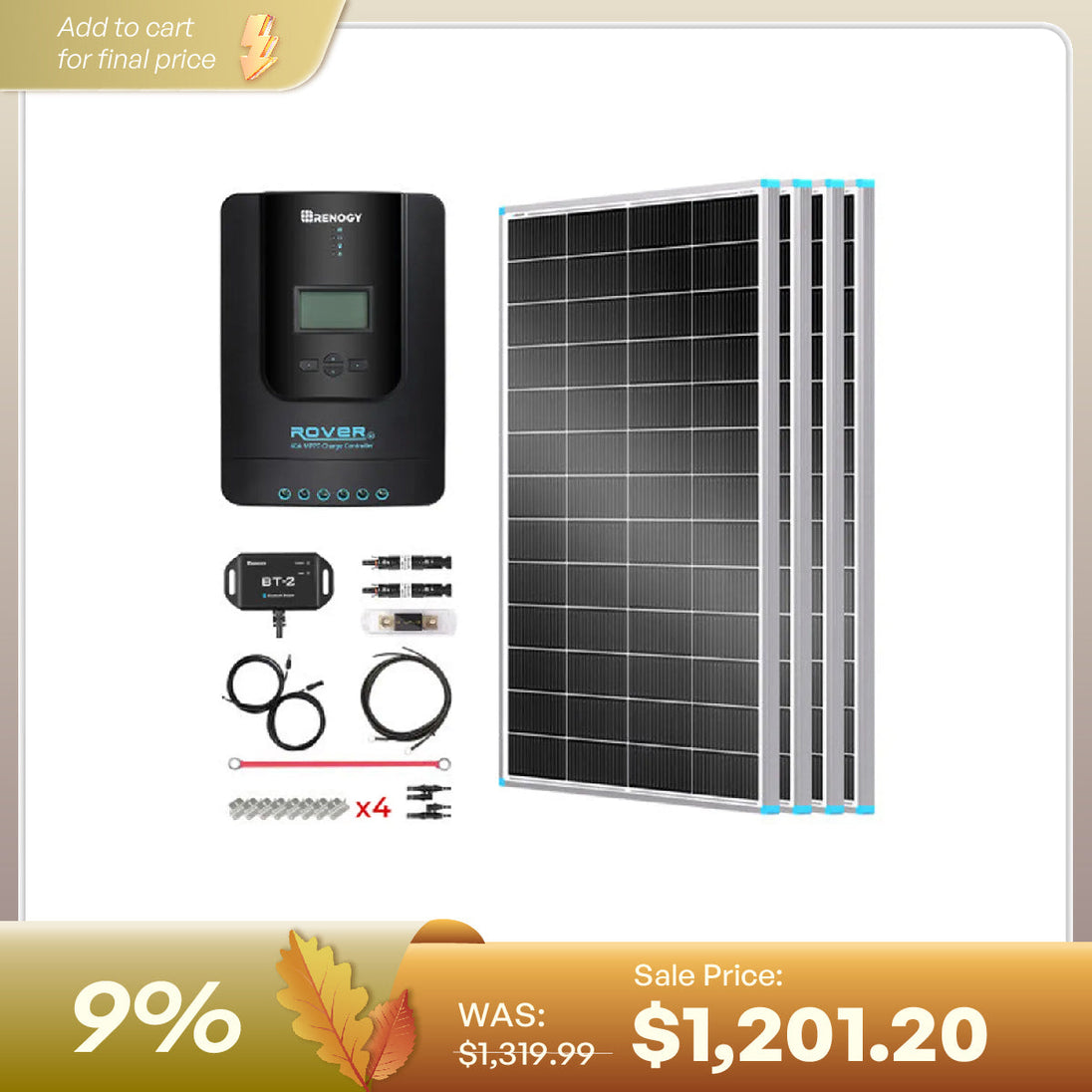 Renogy 800W 12V Essential Solar Panel Kit