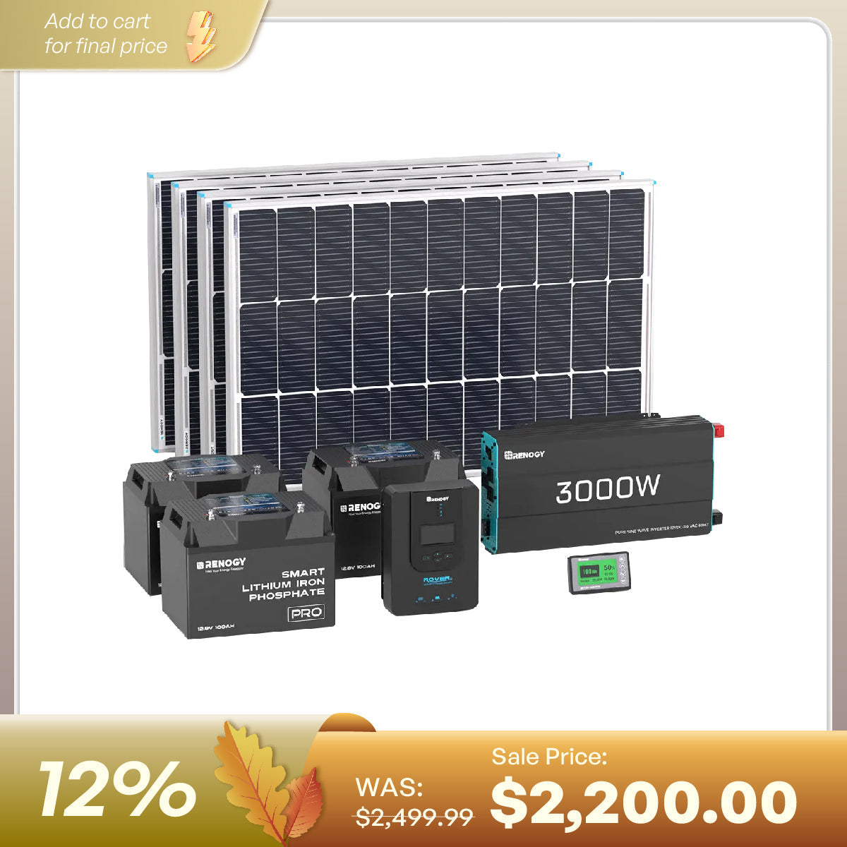 Renogy 400W 12V Complete Solar Panel Kit