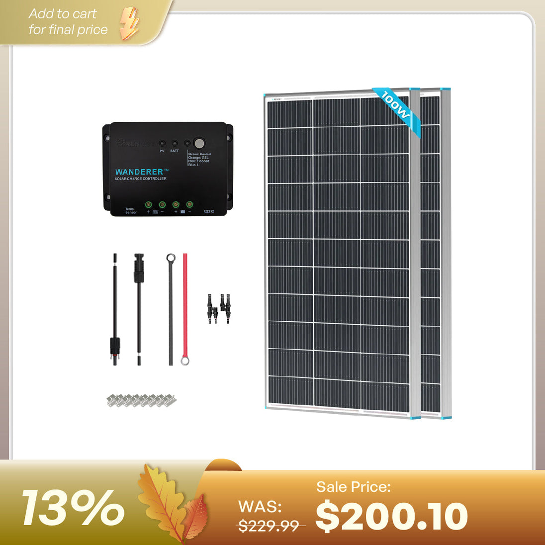 Renogy 200W 12V Starter Solar Panel Kit