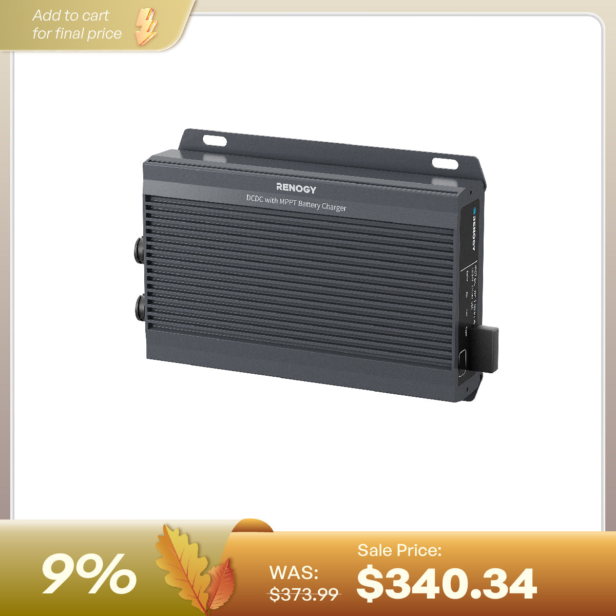 Renogy 12V 24V IP67 50A DC-DC Battery Charger with MPPT