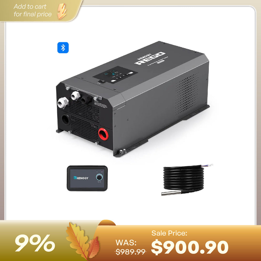 Renogy REGO 12V 3000W Inverter Charger