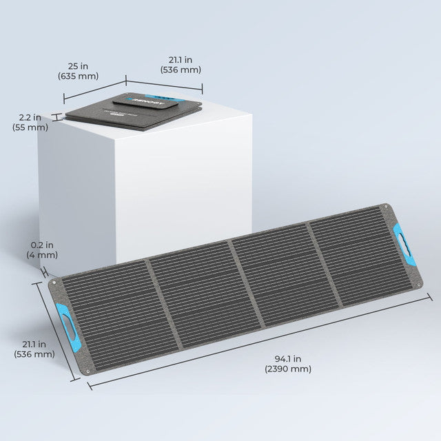Measurement chart of a portable folding mat with dimensions labeled on a light gray background