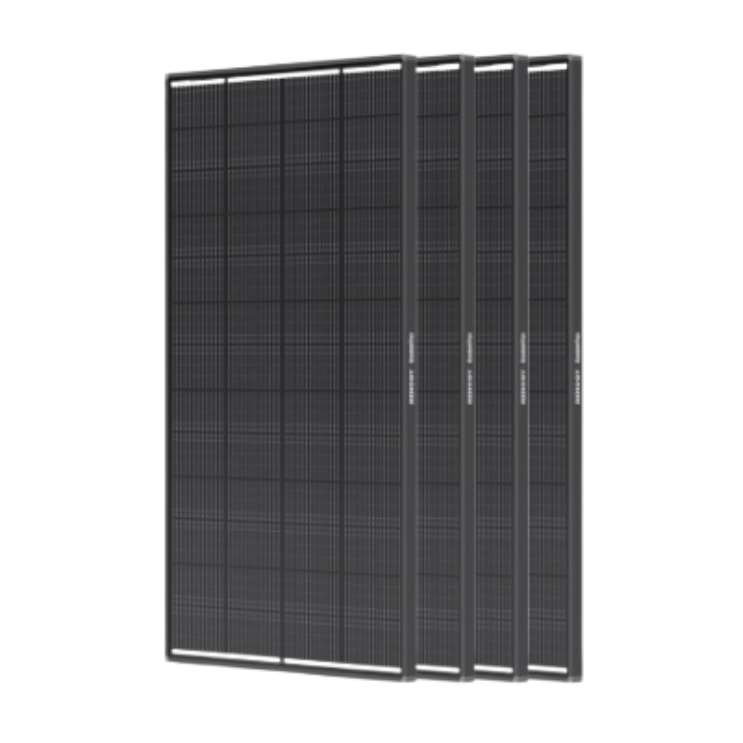 Three black metal grid panels on a white background
