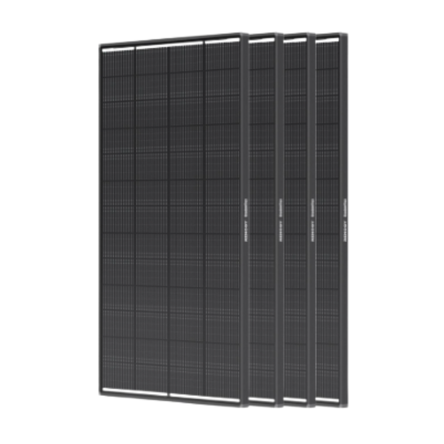 Three black metal grid panels on a white background