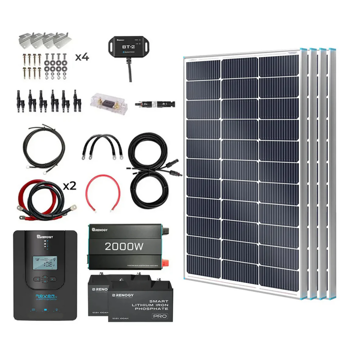 Renogy 400W 12V Complete Solar Panel Kit 2.4kWh